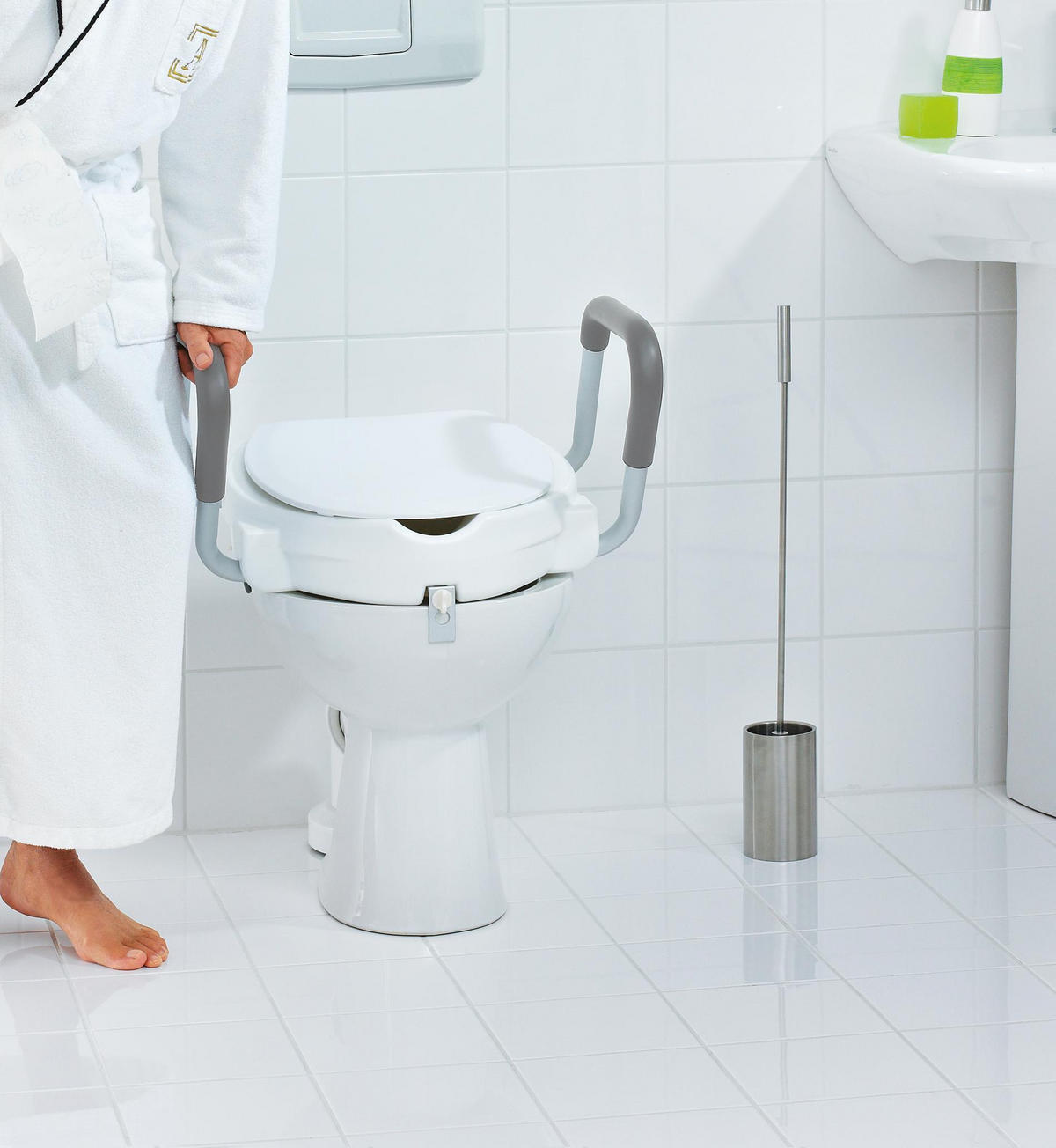 WC-BÜRSTE in Metall  Kunststoff   - Basics, Kunststoff/Metall (66cm)