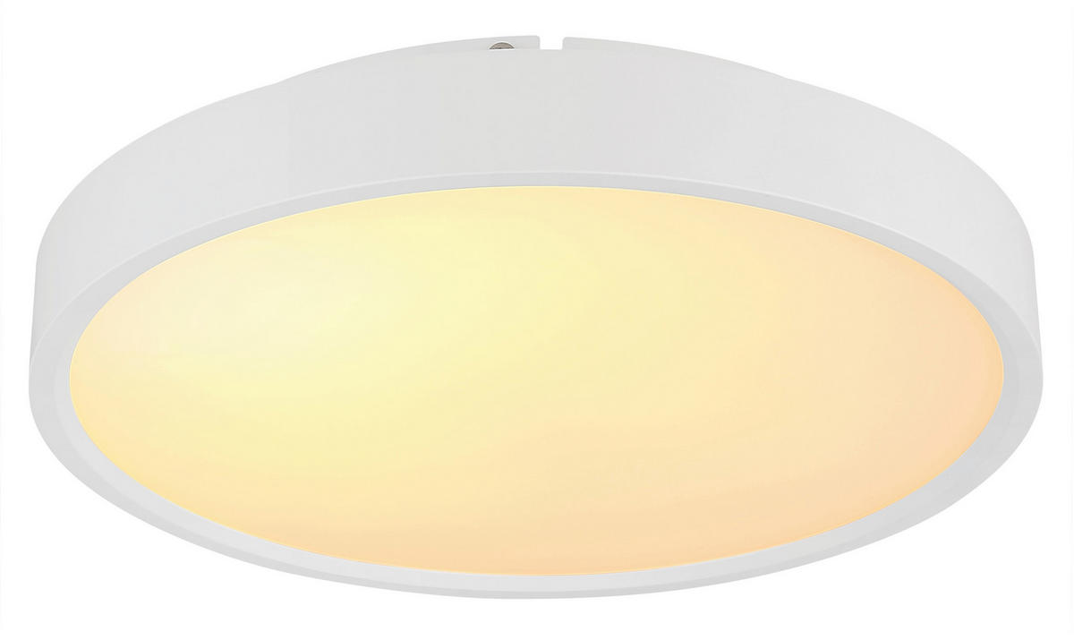 LED-DECKENLEUCHTE Jess 39/7,7 cm  - Opal/Weiß, Design, Kunststoff/Metall (39/7,7cm) - Globo