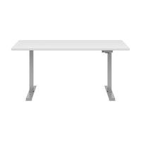 PISALNA MIZA leseni material bela  - srebrne barve/bela, Konvencionalno, kovina/leseni material (155/73/72cm) - Voleo