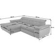 ECKSOFA in Mikrofaser Dunkelgrau  - Chromfarben/Dunkelgrau, Design, Textil/Metall (180/265cm) - Carryhome