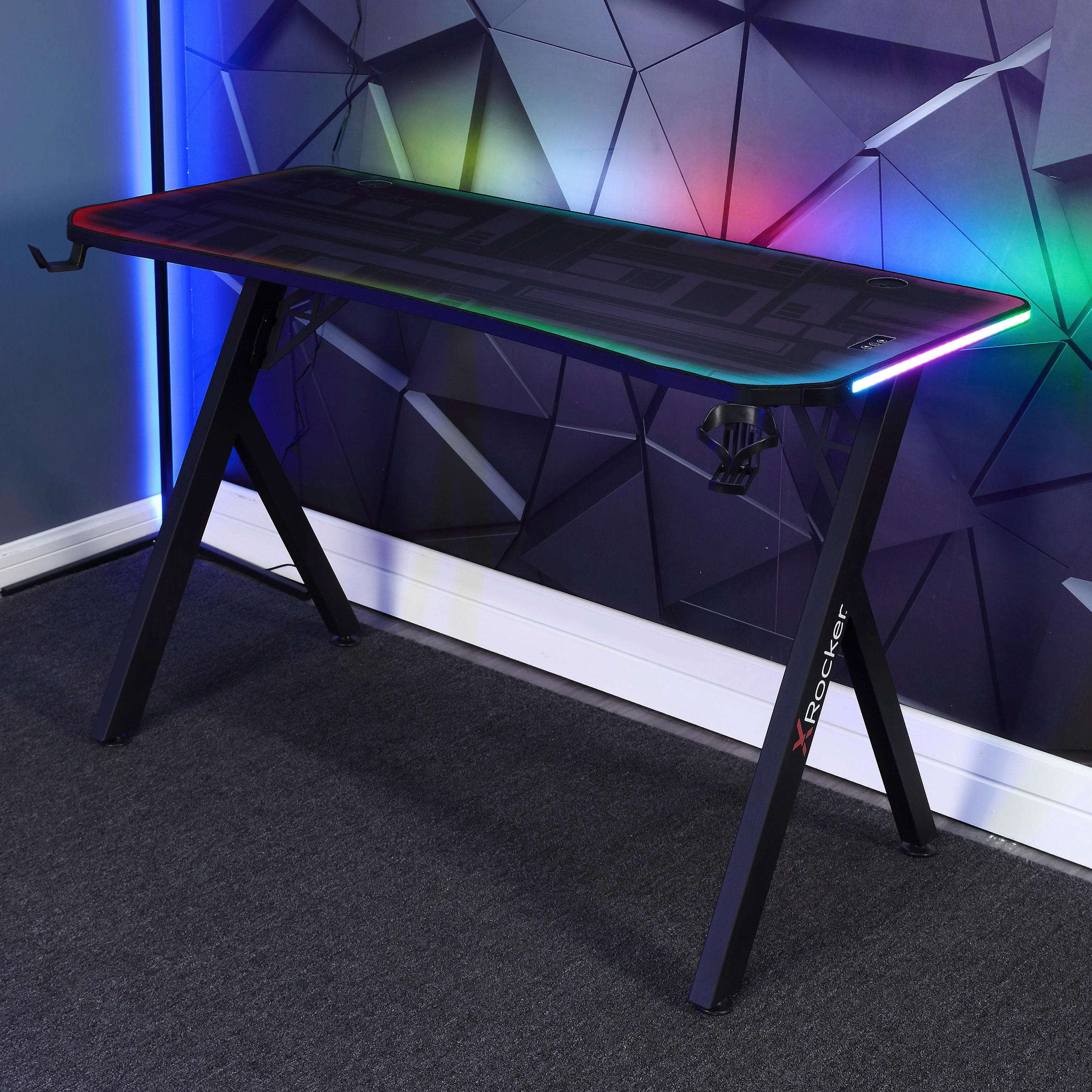 GAMINGTISCH Schwarz  - Schwarz, MODERN, Holzwerkstoff/Metall (110/55/75cm) - X Rocker