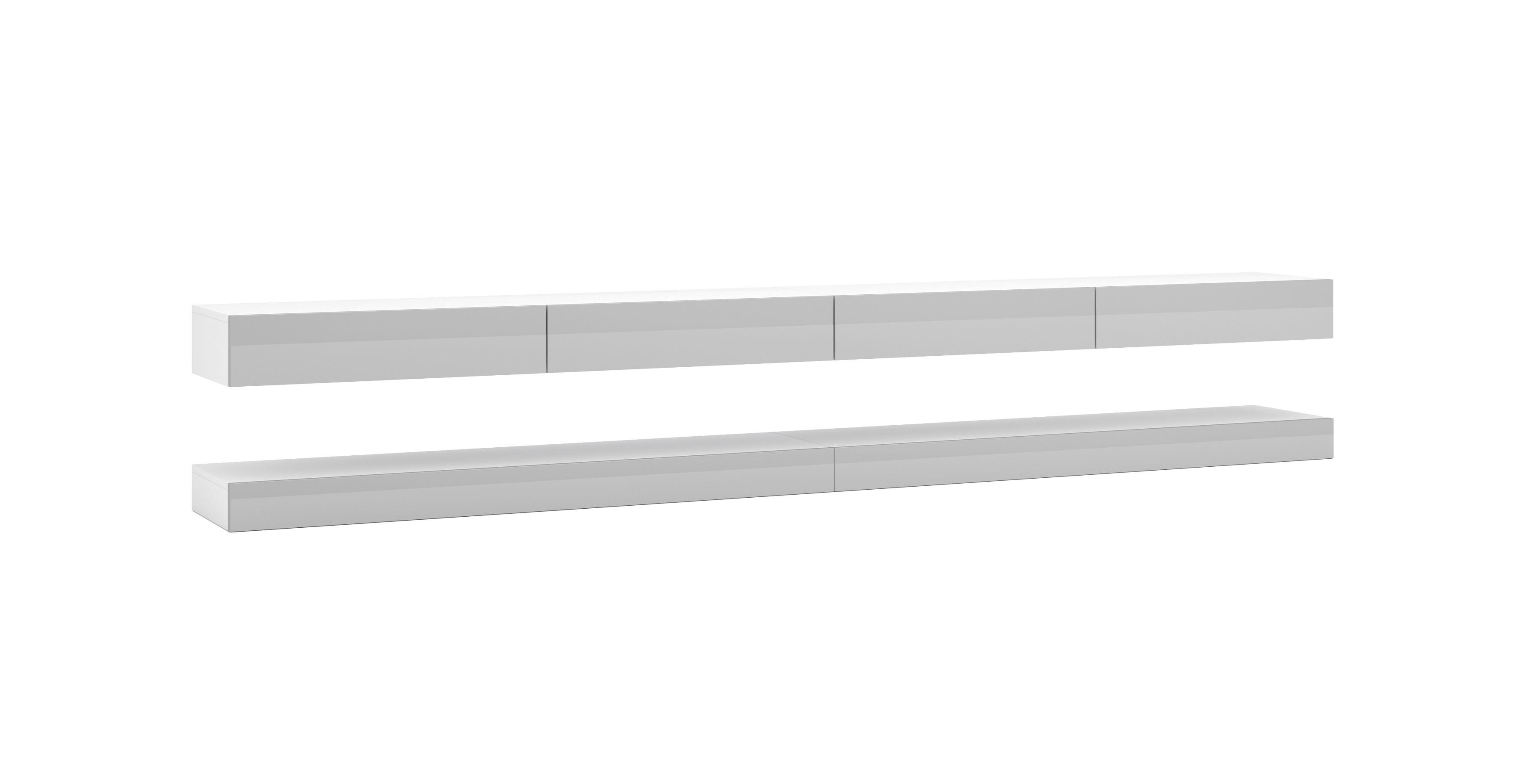 LOWBOARD Grau, Weiß  - Weiß/Grau, Design (280/25/34cm) - MID.YOU