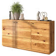 SIDEBOARD Eichefarben  181/95/38 cm  - Eichefarben/Schwarz, Natur, Holz/Metall (181/95/38cm) - Linea Natura