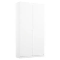 OMARA S KLASIČNIMI VRATI, bela  - bela/barve aluminija, Moderno, kovina/leseni material (91/229/54cm) - Rauch Möbel