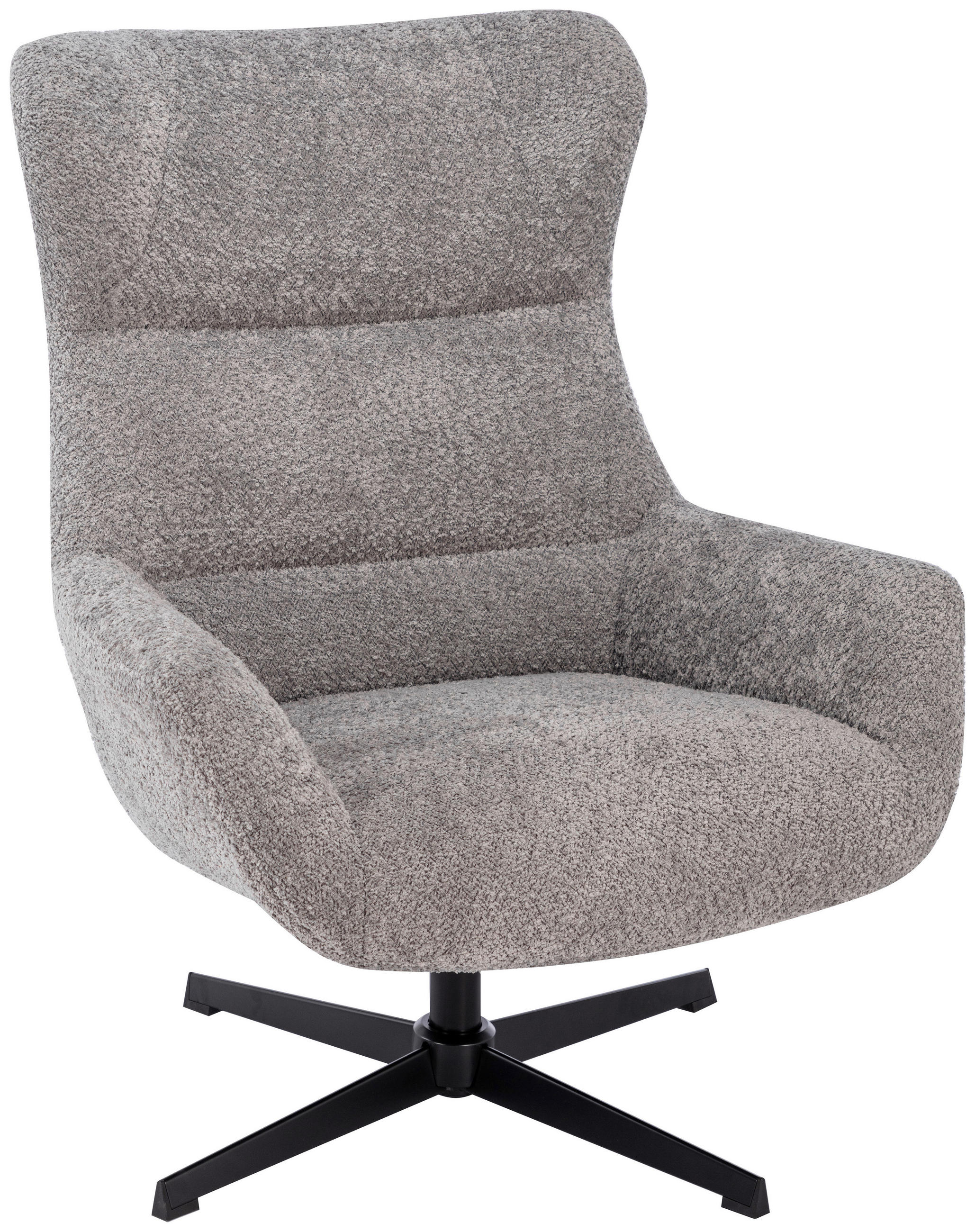 RELAXSESSEL Bouclé    - Hellgrau/Schwarz, Design, Textil/Metall (81/101/89cm) - Carryhome