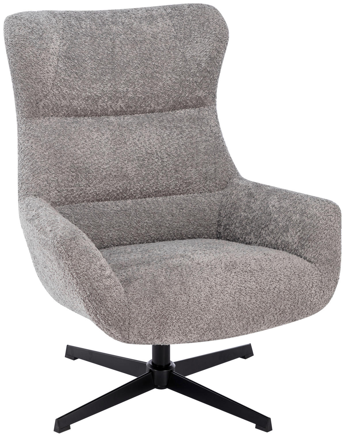 RELAXSESSEL Bouclé    - Hellgrau/Schwarz, Design, Textil/Metall (81/101/89cm) - Carryhome