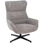 RELAXSESSEL Bouclé    - Hellgrau/Schwarz, Design, Textil/Metall (81/101/89cm) - Carryhome