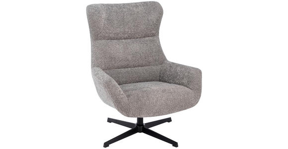 RELAXSESSEL Bouclé - Hellgrau/Schwarz, Design, Textil/Metall (81/101/89cm) - Carryhome