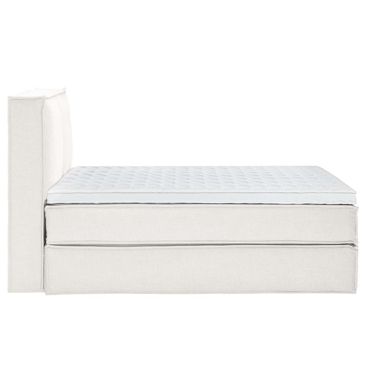 BOXSPRINGBETT 140/220 cm  in Creme  - Creme/Schwarz, Design, Kunststoff/Textil (140/220cm) - home24