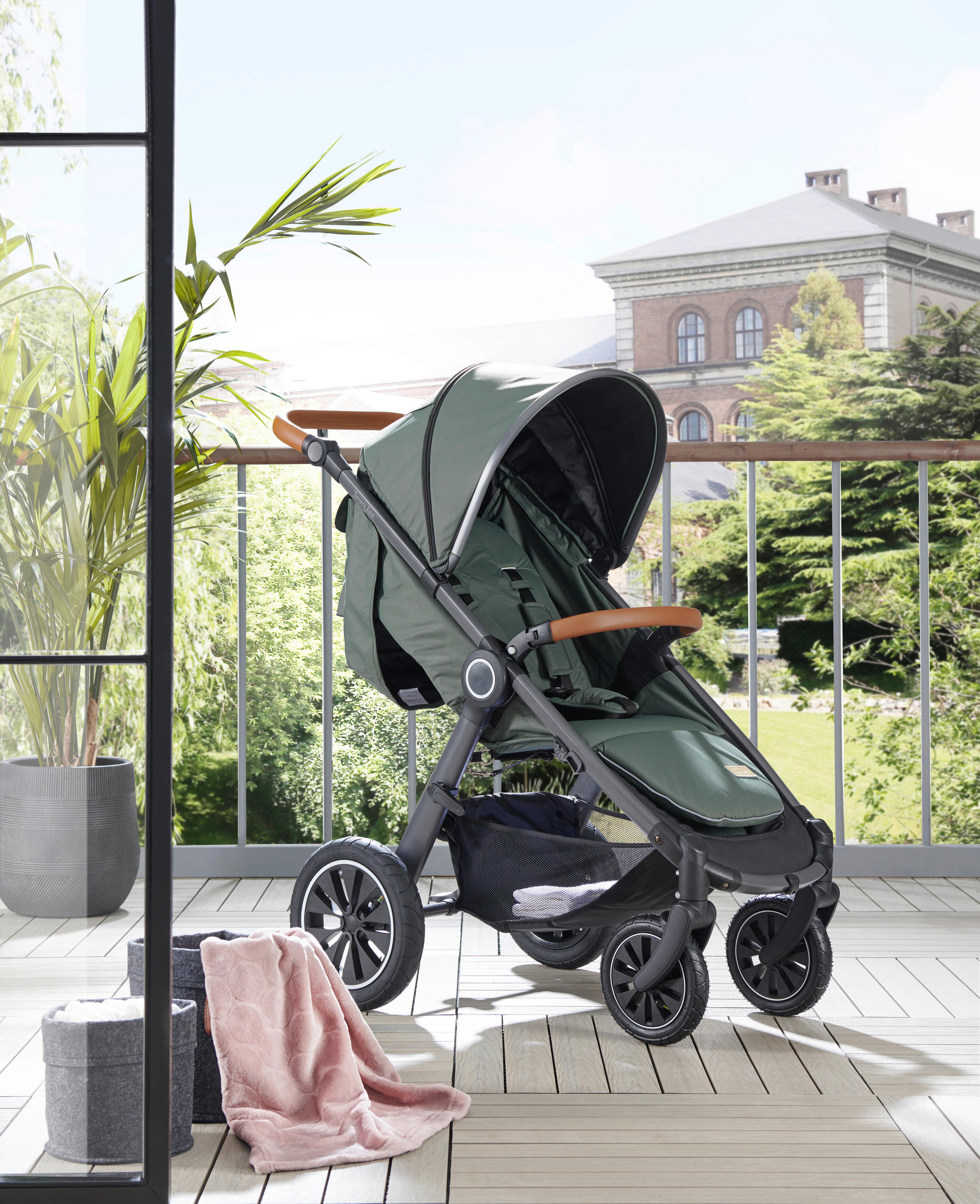BUGGY Smart  - Schwarz/Olivgrün, Trend, Textil/Metall (115/56/105cm) - Jimmylee