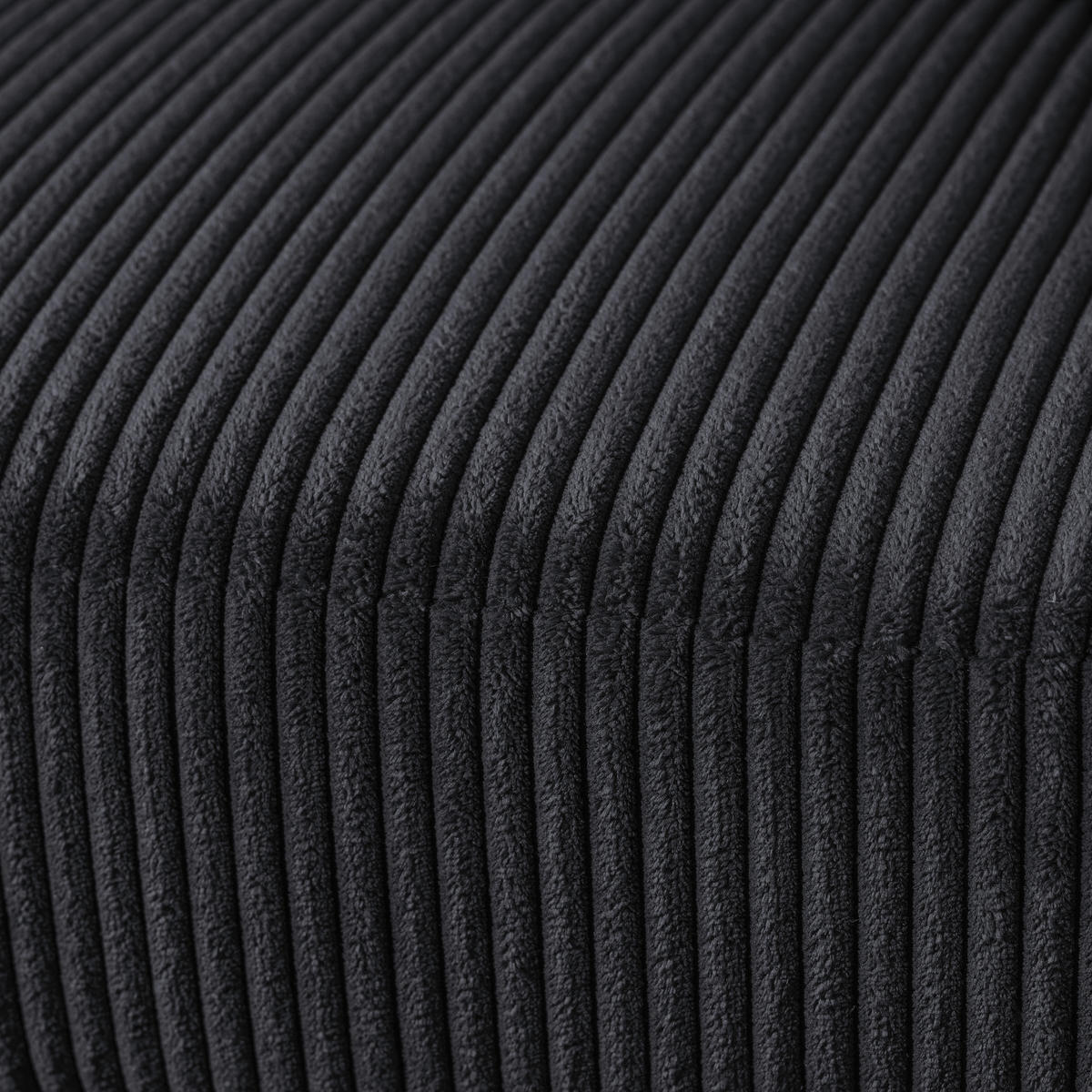 ECKSOFA in Cord Schwarz  174/259 cm  - Schwarz, Design, Kunststoff/Textil (174/259cm) - Cantus