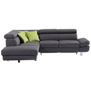 SEDEŽNA GARNITURA, antracit tekstil - zelena/krom, Design, kovina/tekstil (229/270cm) - Xora