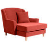 XXL-SESSEL in Velours Terracotta  - Terracotta/Naturfarben, Modern, Holz/Holzwerkstoff (136/107/142cm) - Max Winzer