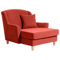 XXL-SESSEL in Velours Terracotta  - Terracotta/Naturfarben, Modern, Holz/Holzwerkstoff (136/107/142cm) - Max Winzer