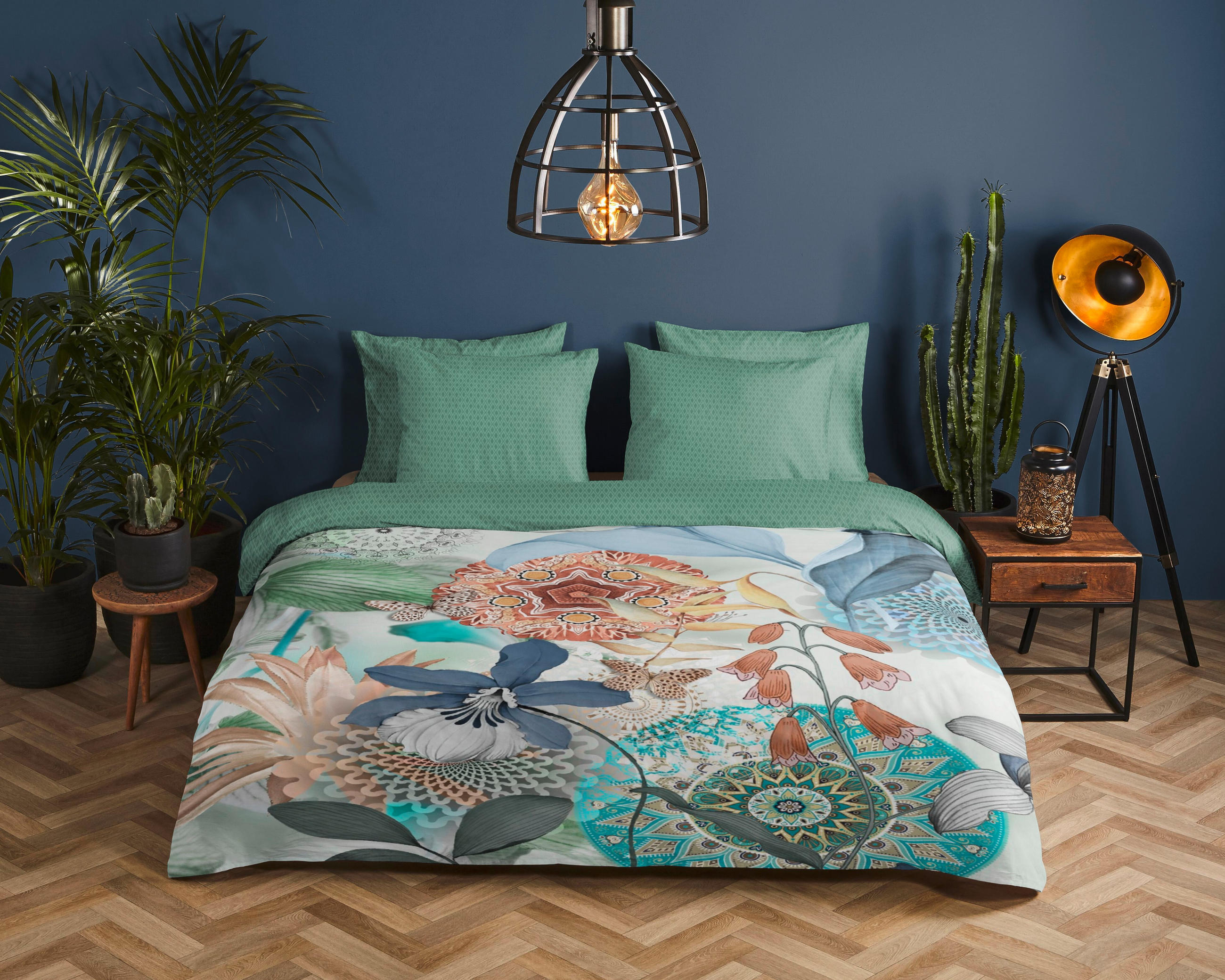 BETTWÄSCHE HIP Satin 140/200 cm  - Multicolor/Grün, Design, Textil (140/200cm)