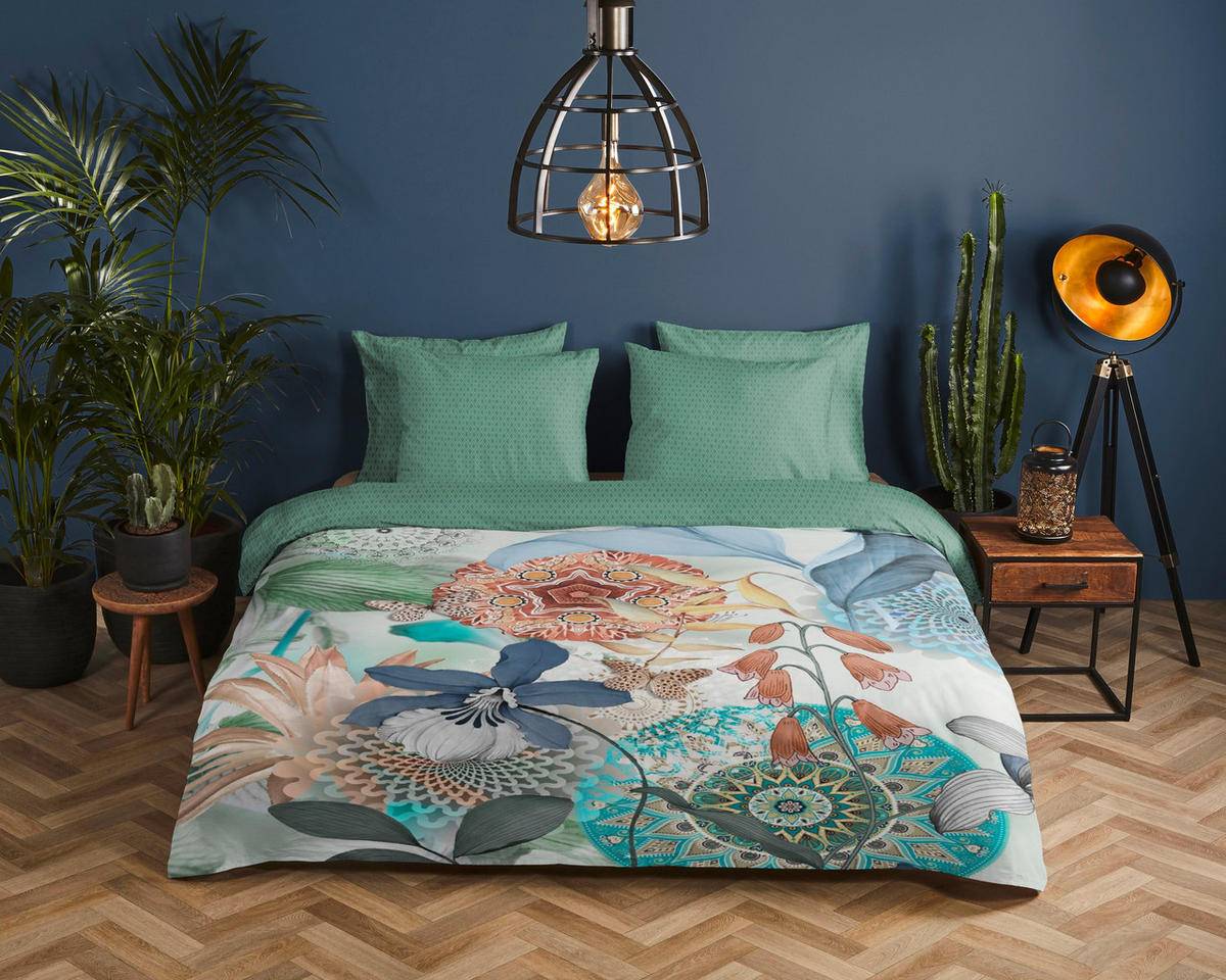BETTWÄSCHE HIP Satin 140/200 cm  - Multicolor/Grün, Design, Textil (140/200cm)