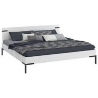 BETT 200/200 cm,  in Weiß  - Schwarz/Weiß, Design, Metall (200/200cm) - Xora
