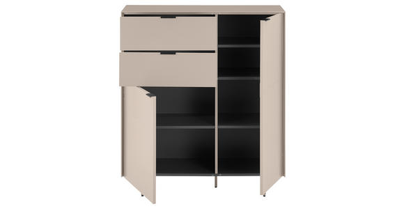 SCHUHSCHRANK  in 96/109/38 cm  - Kaschmir/Schwarz, Design, Holzwerkstoff/Metall (96/109/38cm) - Voleo