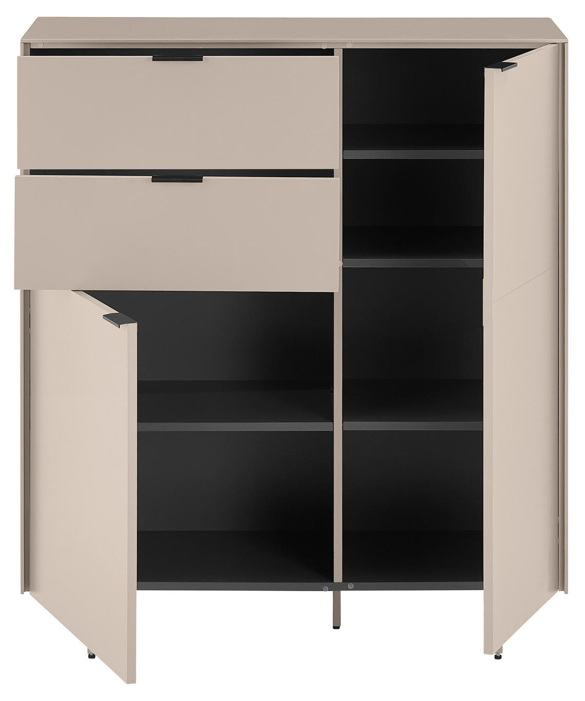 SCHUHSCHRANK  in 96/109/38 cm  - Kaschmir/Schwarz, Design, Holzwerkstoff/Metall (96/109/38cm) - Voleo