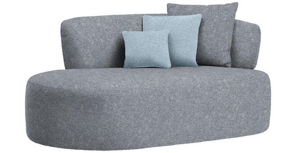 RÉCAMIERE in Flachgewebe Blau, Dunkelgrau - Blau/Dunkelgrau, MODERN, Kunststoff/Textil (166/86/105cm) - Hom`in