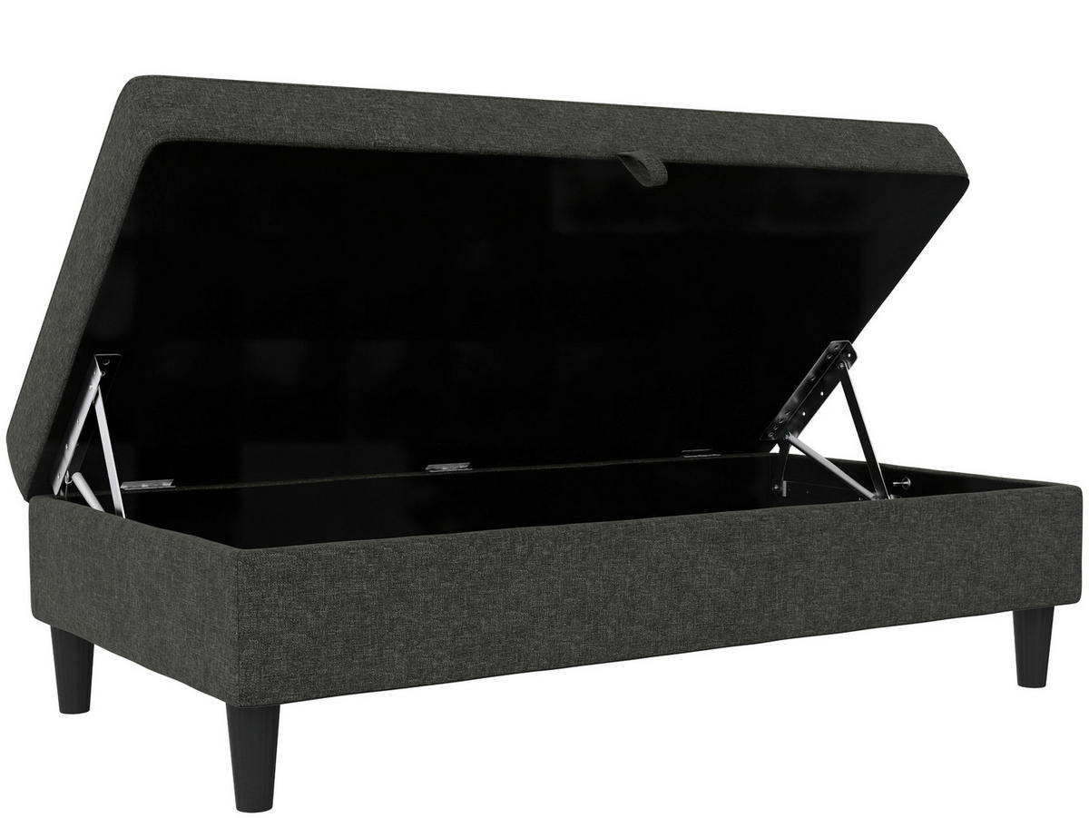 HOCKER in Textil Anthrazit  - Anthrazit/Schwarz, Basics, Kunststoff/Textil (130/43/69cm) - Livetastic
