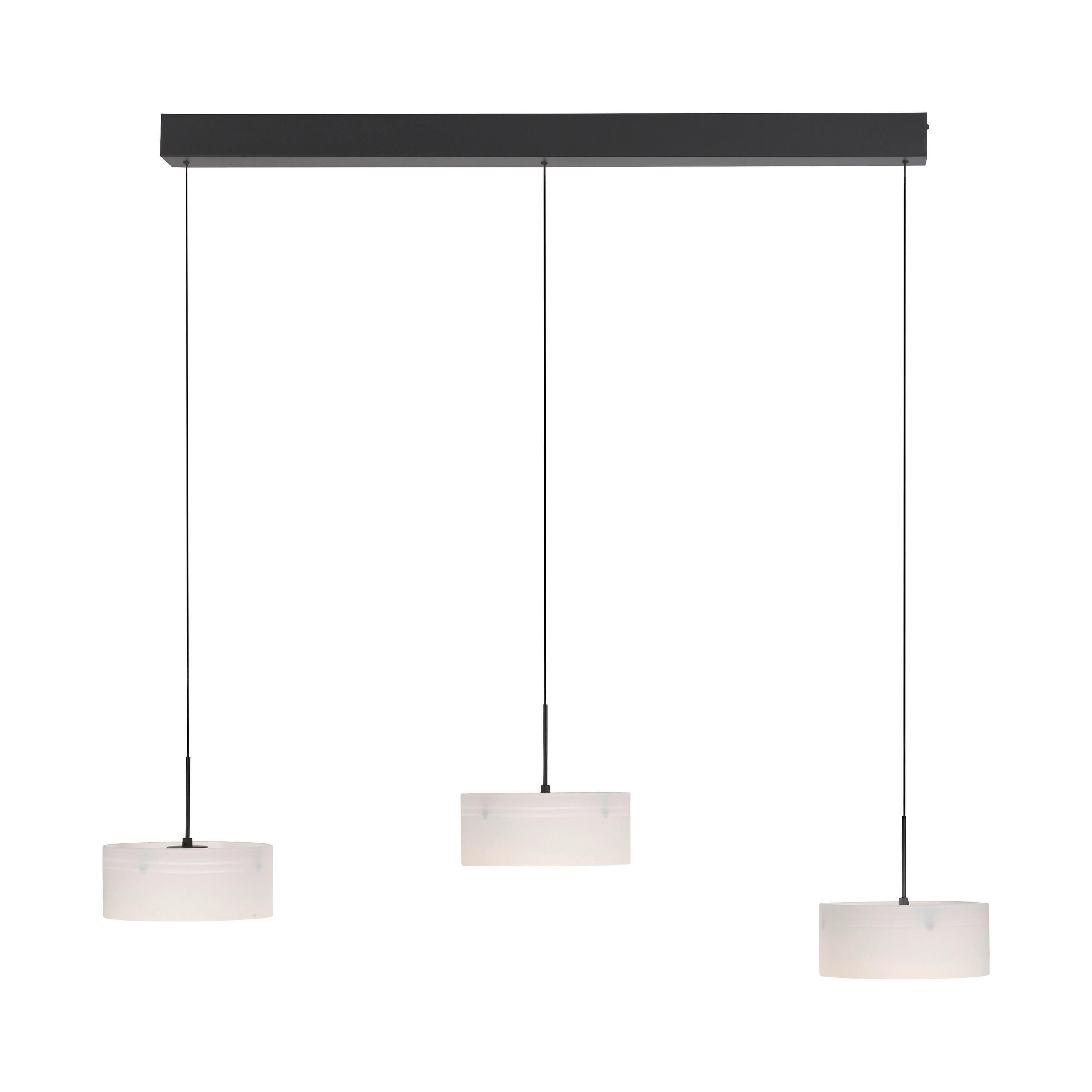 LED-HÄNGELEUCHTE Marika 105/20/180 cm   - Schwarz, Design, Glas/Kunststoff (105/20/180cm) - Paul Neuhaus