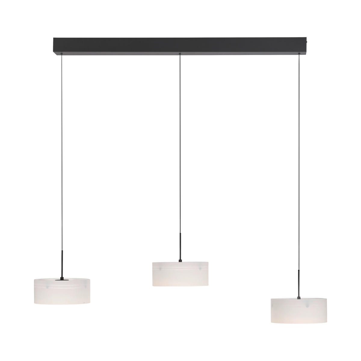 LED-HÄNGELEUCHTE Marika 105/20/180 cm   - Schwarz, Design, Glas/Kunststoff (105/20/180cm) - Paul Neuhaus
