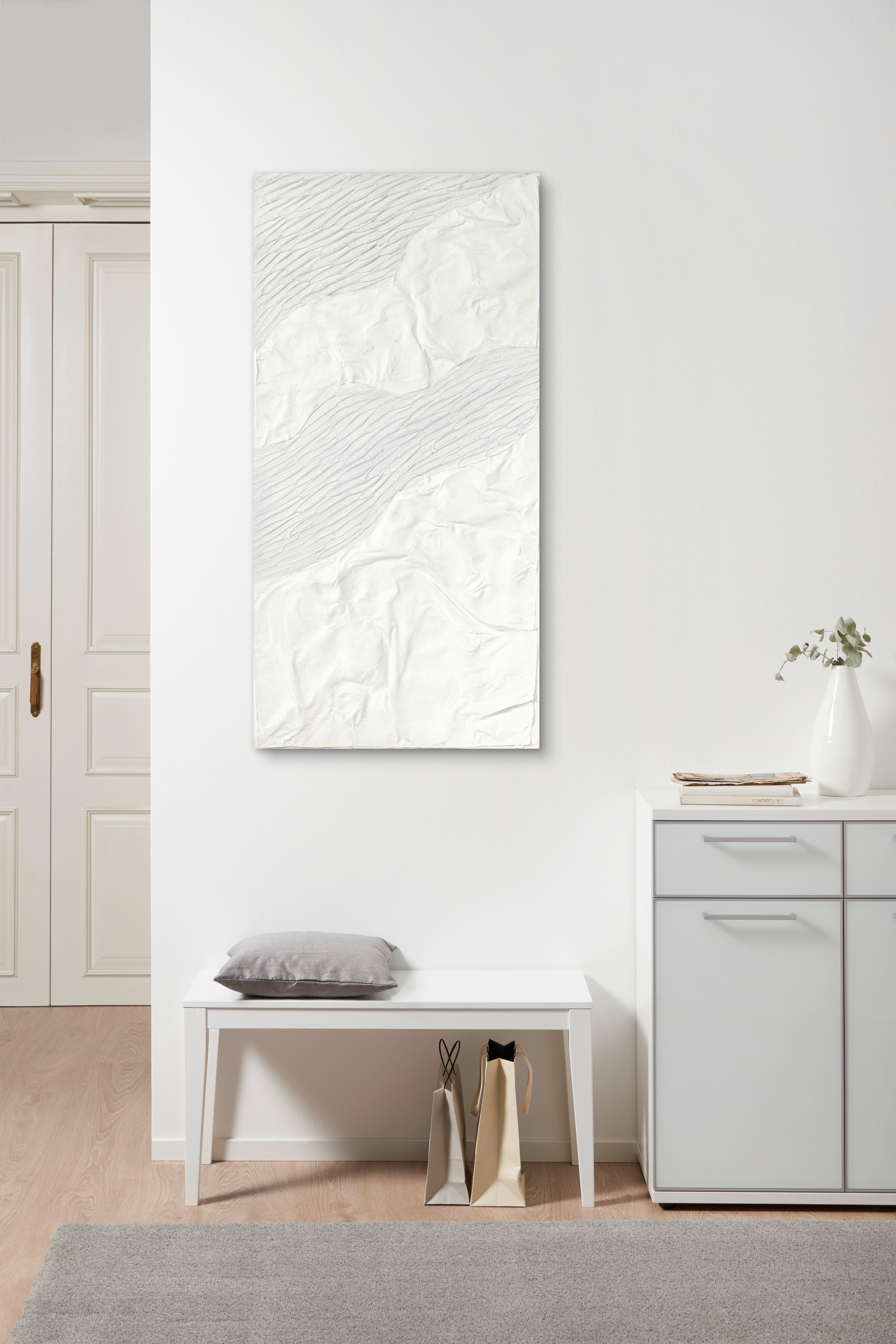 ÖLGEMÄLDE Abstraktes  - Weiß/Grau, Basics, Holz/Kunststoff (60/120cm) - Monee