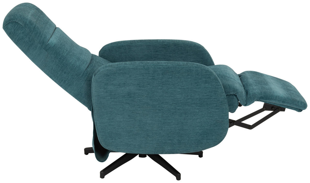RELAXSESSEL Webstoff, Struktur    - Blau/Schwarz, MODERN, Textil/Metall (67/108/72/88/160cm) - MID.YOU