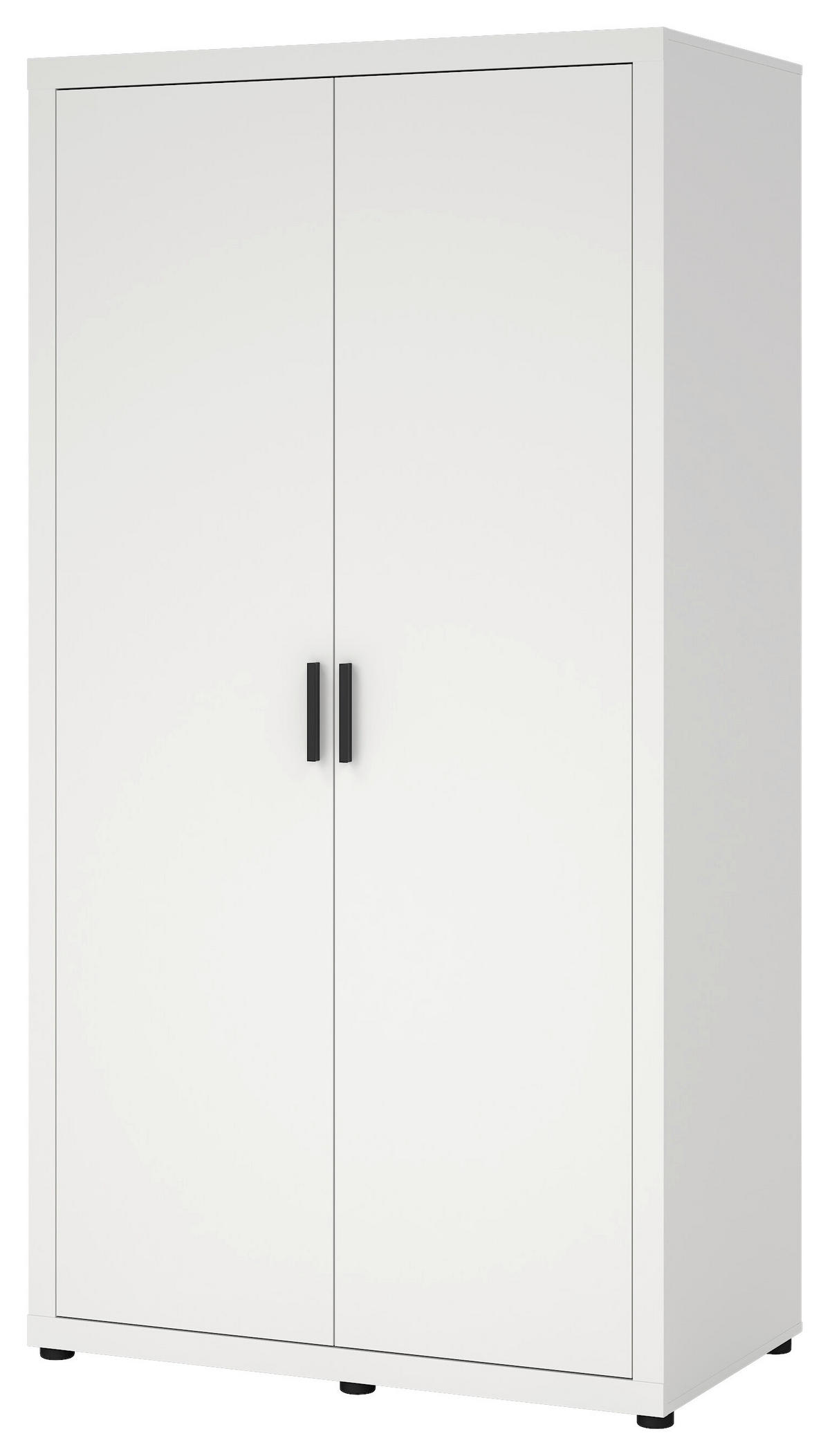 ŠATNÍ SKŘÍŇ S OTOČNÝMI DVEŘMI, bílá, 105,1/200,9/59,8 cm - bílá/černá, Moderní, kov/kompozitní dřevo (105,1/200,9/59,8cm) - MID.YOU