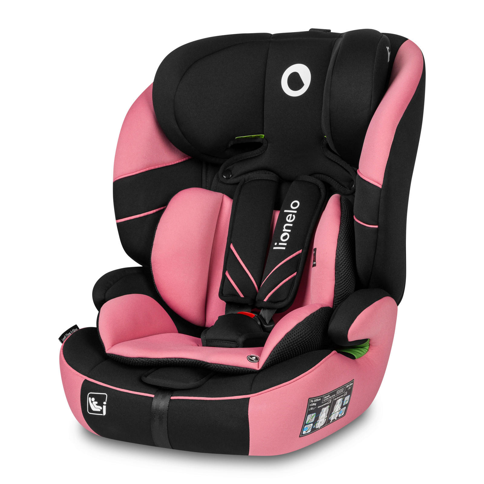 KINDERAUTOSITZ Levi One i-Size  - Pink/Schwarz, Basics, Kunststoff/Textil (52/46.5/58cm) - Lionelo