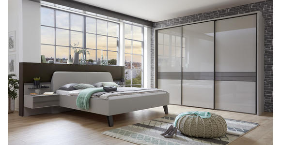 BETTANLAGE in Braun, Grau - Braun/Grau, Design, Glas/Holzwerkstoff (180/200cm) - Dieter Knoll
