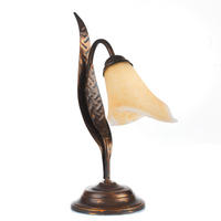TISCHLEUCHTE 25/38 cm   - Bronzefarben, KONVENTIONELL, Glas/Metall (25/38cm)
