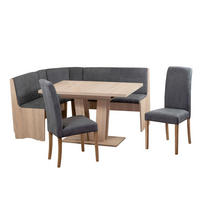 ECKBANKGRUPPE in Textil, Holzwerkstoff Grau, Sonoma Eiche  - Grau/Sonoma Eiche, KONVENTIONELL, Holz/Holzwerkstoff (125/89/165cm) - MID.YOU