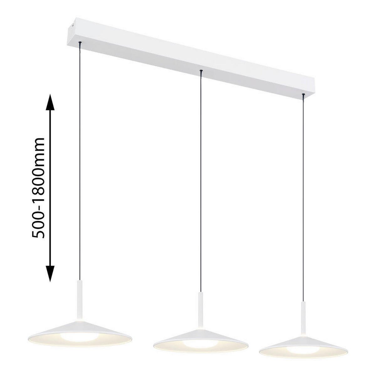 LED-HÄNGELEUCHTE LAMPONE 95/25/180 cm   - Transparent/Opal, Trend, Kunststoff/Metall (95/25/180cm) - Globo