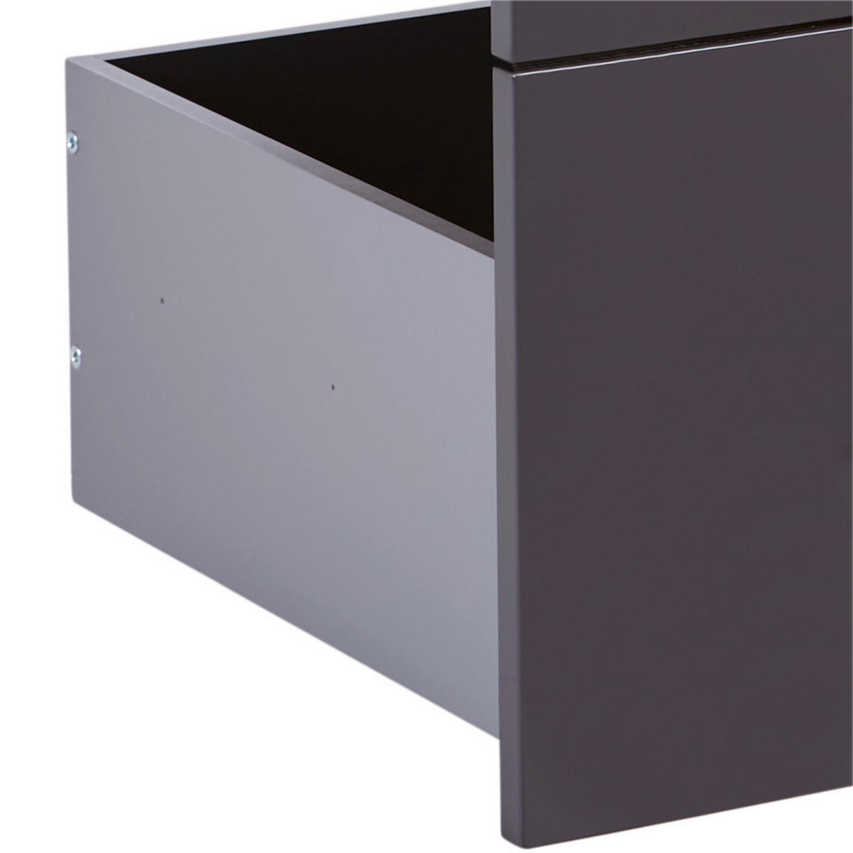 SCHUBLADENSET 90,9/82/46,8 cm   - Anthrazit Hochglanz, Konventionell, Holzwerkstoff (90,9/82/46,8cm) - Hom`in