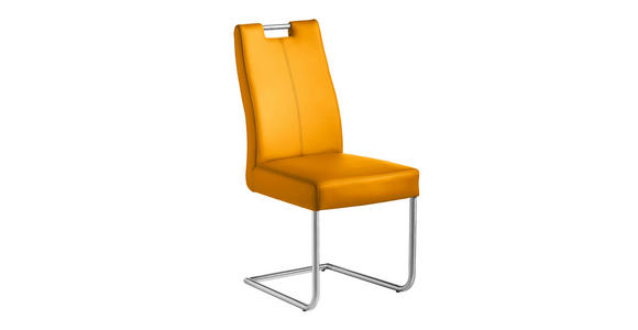 SCHWINGSTUHL Lederlook Edelstahlfarben, Gelb - Edelstahlfarben/Gelb, Design, Textil/Metall (46/97/59cm) - Valnatura