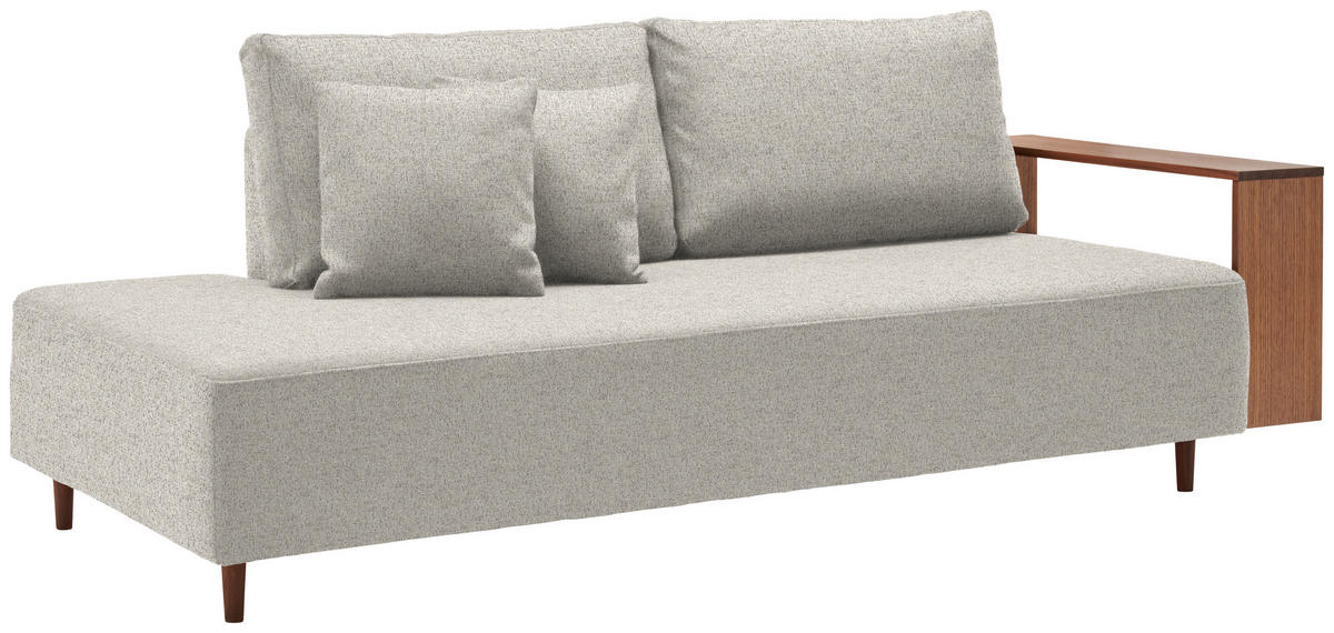 SCHLAFSOFA in Textil Ecru  - Ecru/Nussbaumfarben, Natur, Holz/Textil (228/90/100cm) - Joka