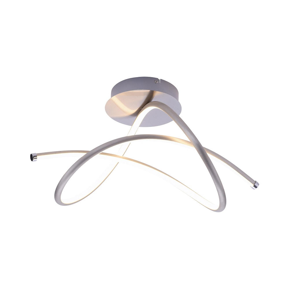 PLAFONIERĂ CU LED - alb/culoare aluminiu, Design, plastic/metal (51/23/28cm)