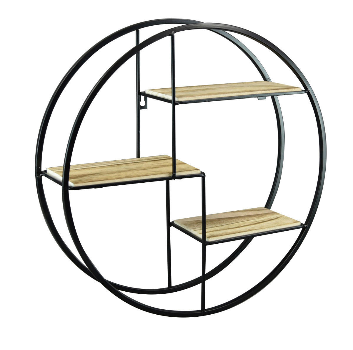 WANDREGAL Paulownia vollmassiv Naturfarben, Schwarz  - Schwarz/Naturfarben, Basics, Holz/Metall (42/42/11,5cm) - Ambia Home