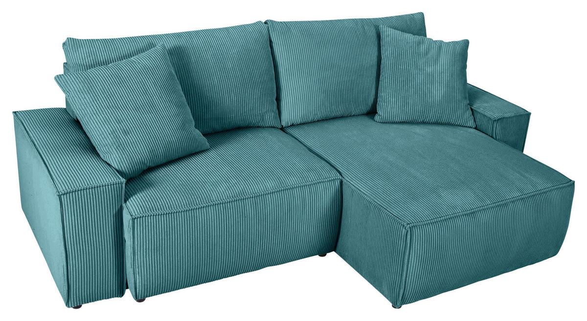 HÖRNSOFFA i manchester petrol  - petrol/svart, Klassisk, textil/plast (250/153cm) - MID.YOU