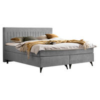 BOXSPRINGBETT 180/200 cm  in Grau  - Schwarz/Grau, Basics, Textil/Metall (180/200cm) - Boxxx