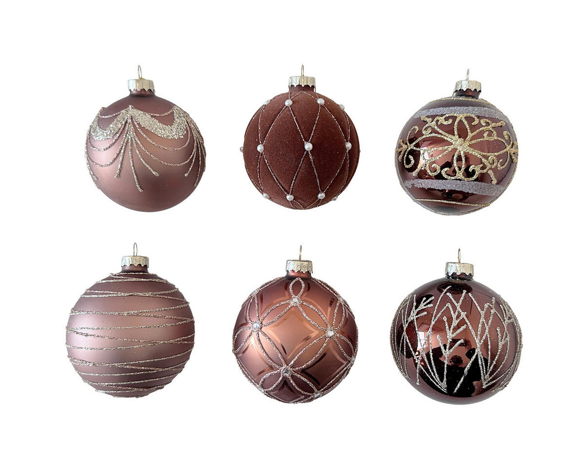 VIANOČNÁ GUĽA   - hnedá/zlatá, Lifestyle, kov/plast (8cm) - X-Mas