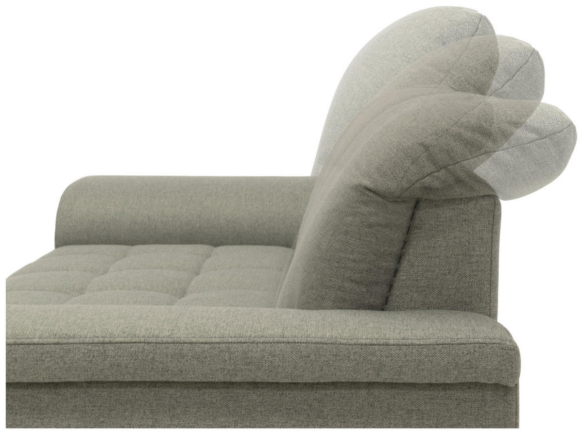 Zweisitzer-Sofa mit Funktion Webstoff Graubraun  - Chromfarben/Graubraun, KONVENTIONELL, Textil/Metall (190/81/105cm) - MID.YOU