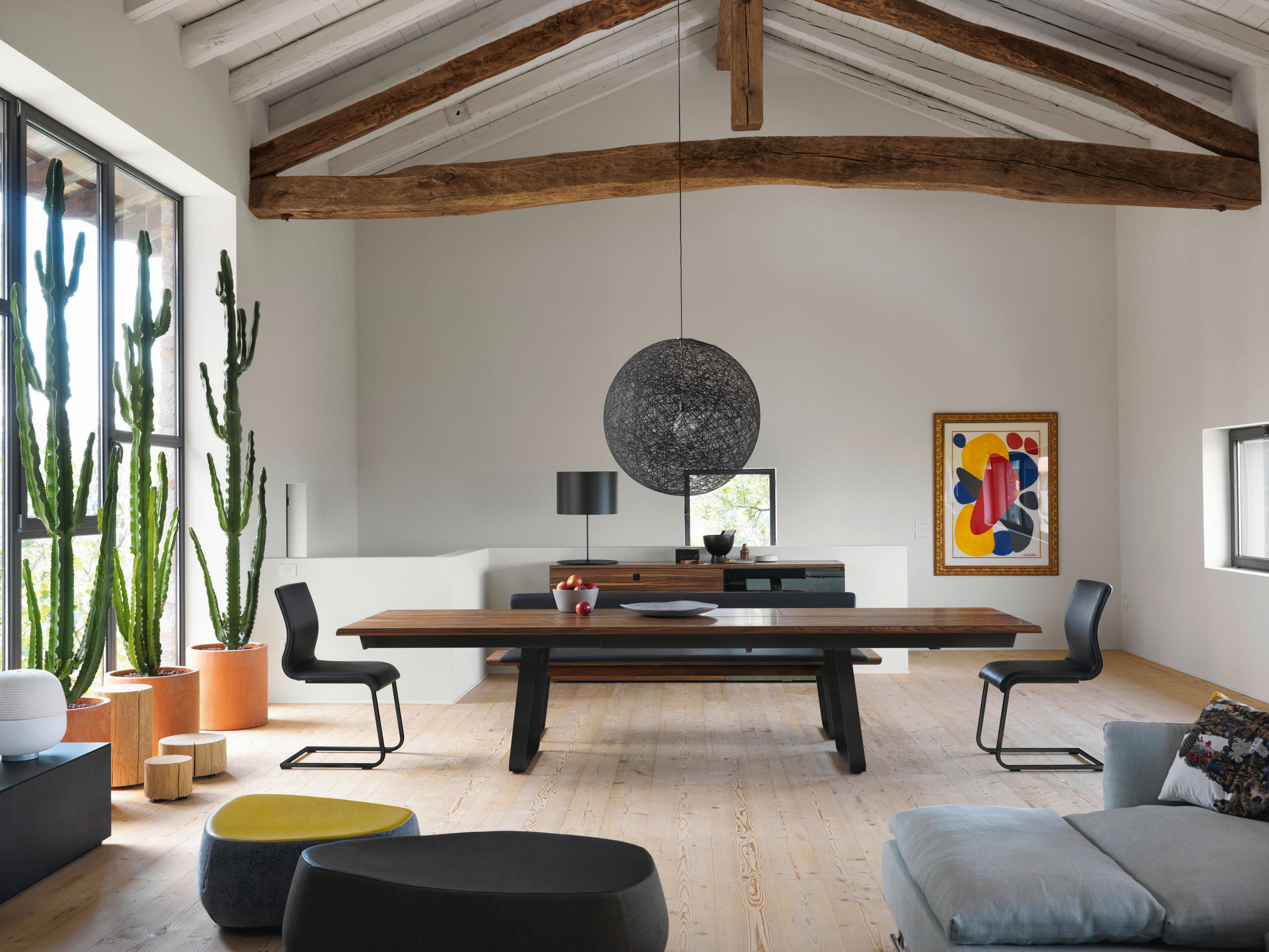 ESSTISCH in Holz, Metall 225-345/100/75 cm  - Nussbaumfarben/Schwarz, Design, Holz/Metall (225-345/100/75cm) - TEAM 7