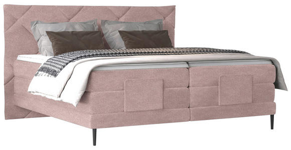 BOXSPRINGBETT 140/200 cm  in Altrosa  - Schwarz/Altrosa, KONVENTIONELL, Textil/Metall (140/200cm) - Esposa