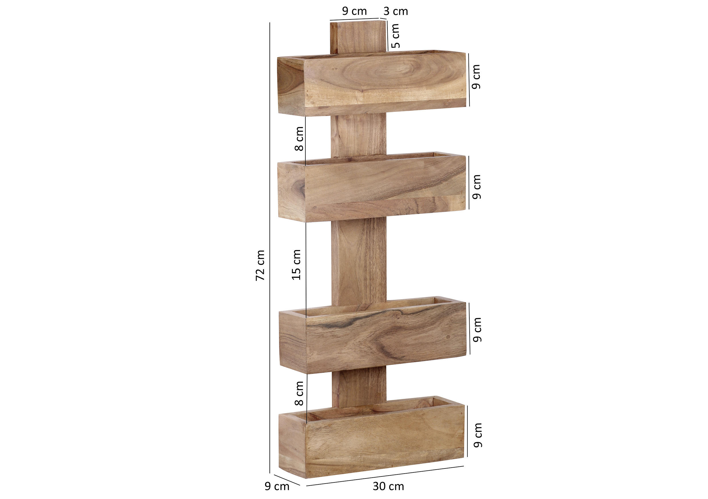 Zeitungsständer "WL1.534" , Holz Akaziefarben - Akaziefarben, MODERN, Holz (30/72/10cm) - MID.YOU