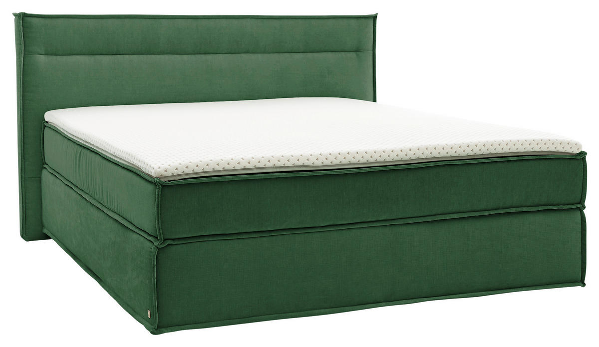 BOXSPRINGBETT 200/200 cm  in Grün  - Schwarz/Grün, Design, Textil (200/200cm) - Musterring