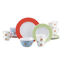 KOMBISERVICE Blau, Gelb, Grün, Rot, Weiß 16-teilig 4 Personen  - Blau/Gelb, Keramik (32/31,5/33cm) - Creatable