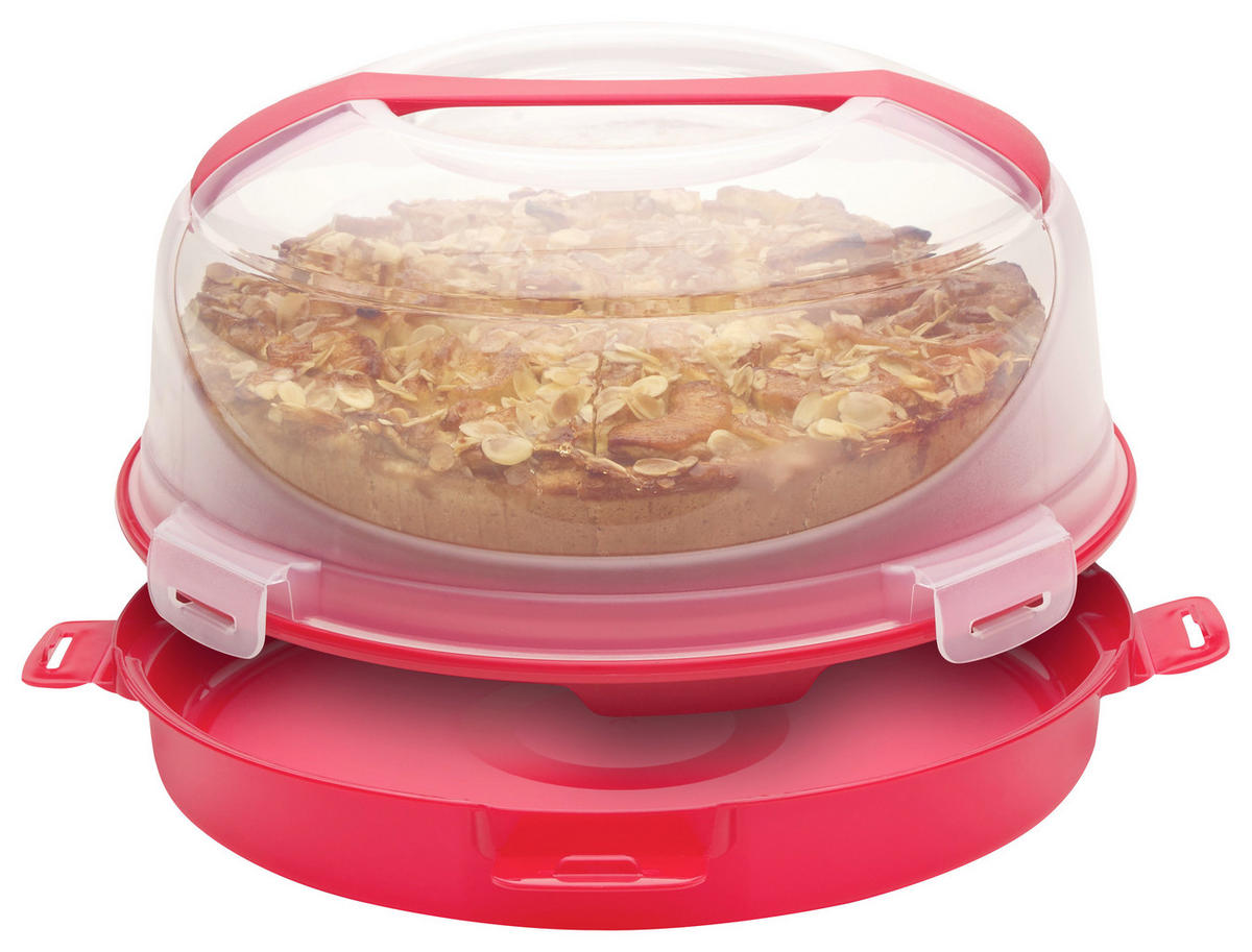 KUCHENTRANSPORTBOX - Transparent/Rot, Basics, Kunststoff (34,5/18cm) - Homeware Profession.
